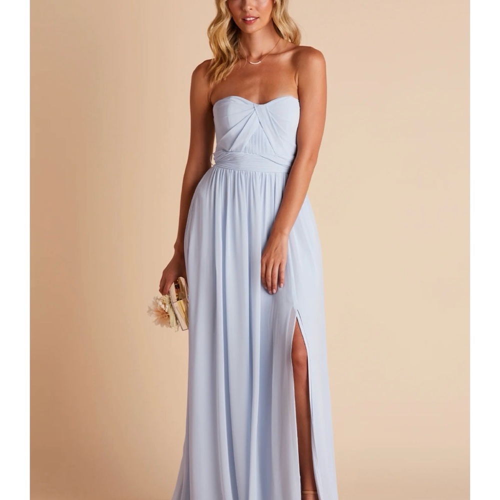 Birdy Grey - Ice Blue Chiffon Convertible Bridesmaid dress “Grace” with slit - Picture 3 of 10